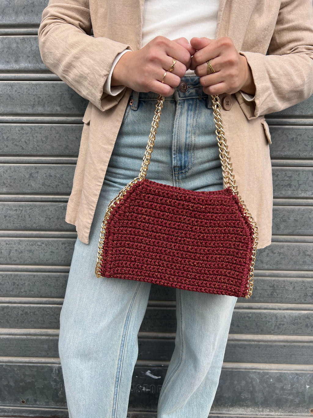 Superba Rosso Lurex oro