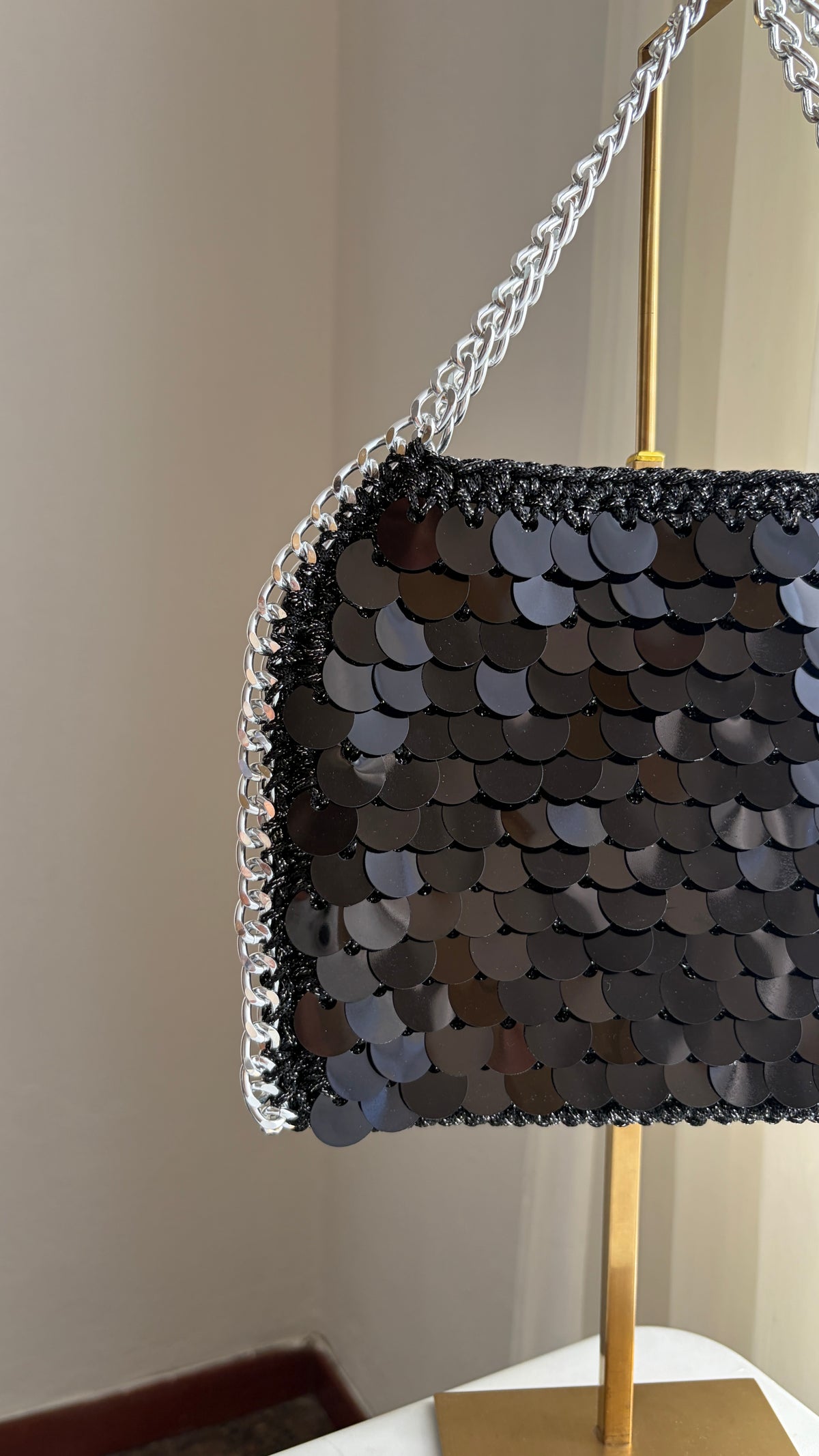 Superba SHINE NERA LUREX ARGENTO