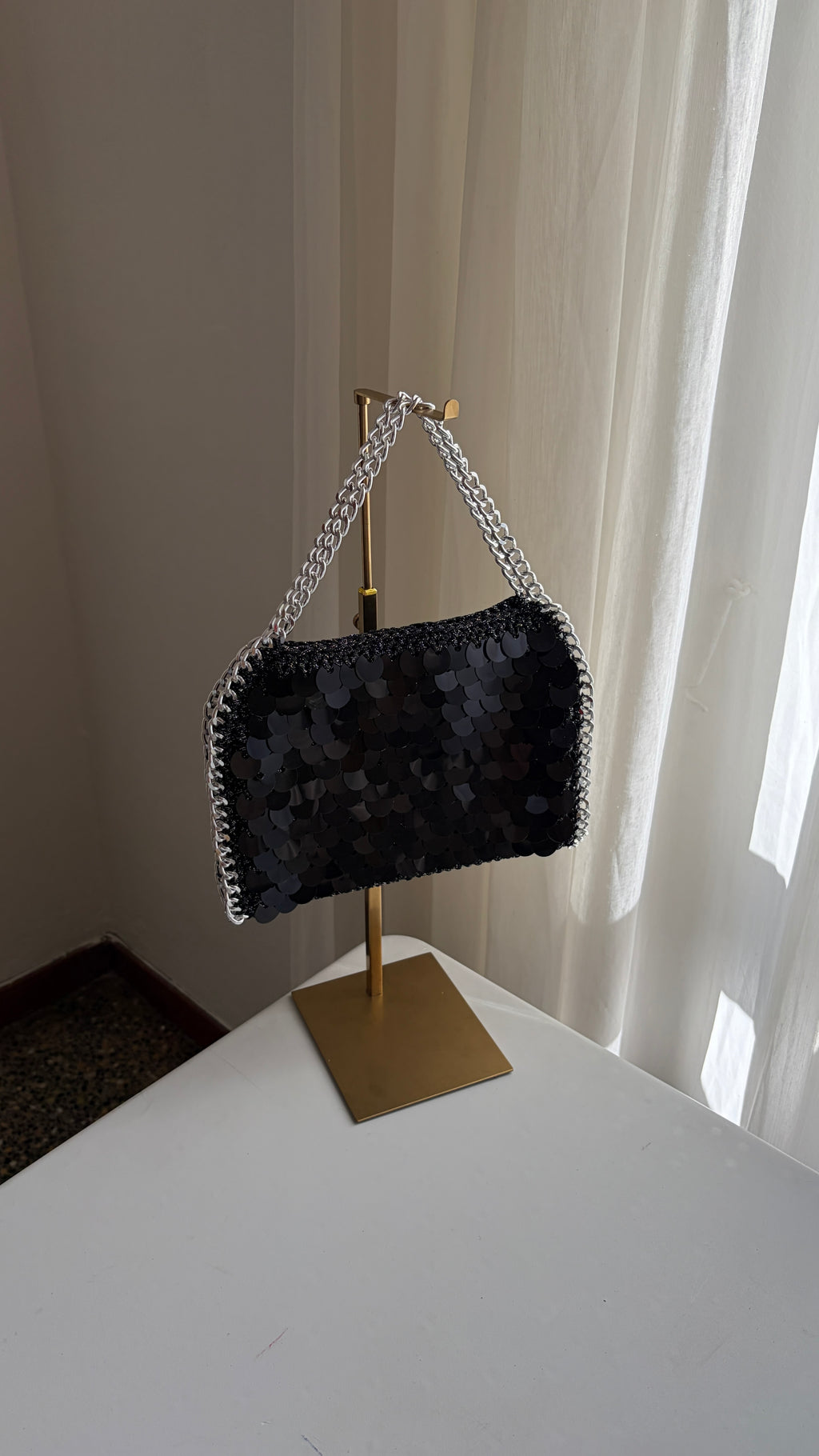 Superba SHINE NERA LUREX ARGENTO